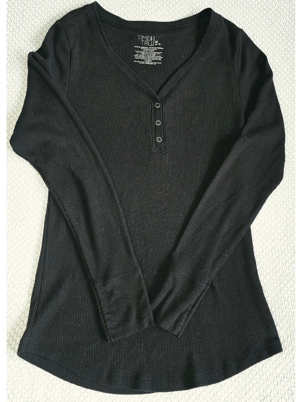 Black long sleeve Henley shirt size medium